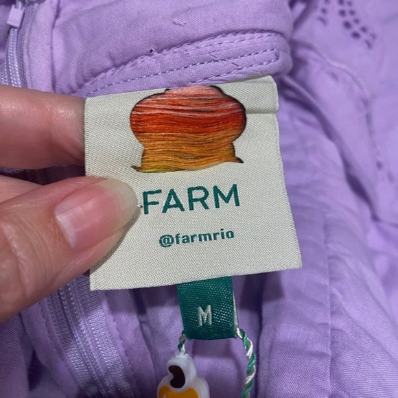 NWT Farm Rio Maxi Dress Lilac Purple M Eyelet Palm Tree MSRP $298 Boho Cottage - Picture 7 of 10